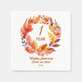 1. Hochzeitstag Herbst Blumengarten Serviette (Vorderseite)