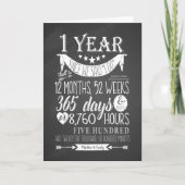1. Hochzeitstag, Kalkboard 1 Jahr verheiratet Karte (Vorderseite)