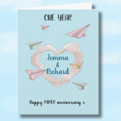 1. Hochzeitstag Karte Papier Flugzeug