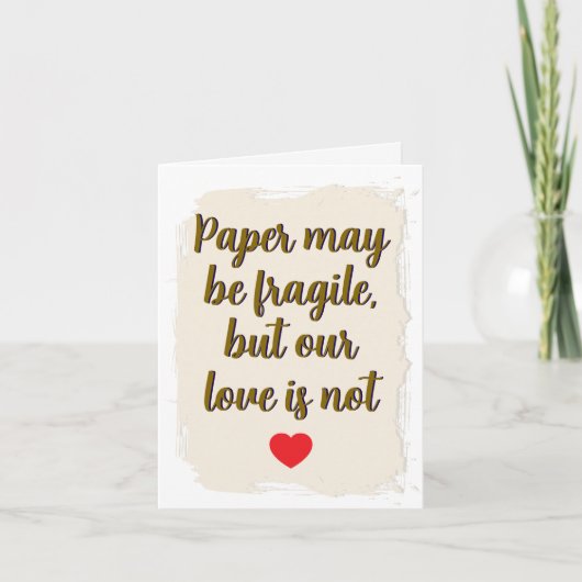 1. Hochzeitstag Karte Papier zuerst (Vorderseite)