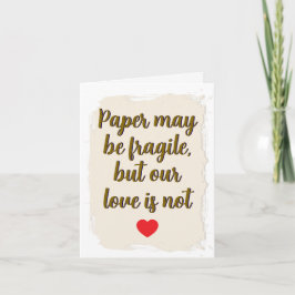 1. Hochzeitstag Karte Papier zuerst