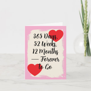 1. Hochzeitstag Karte Papier zuerst