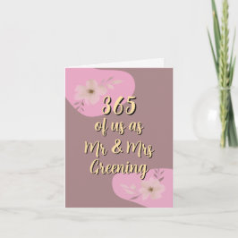 1. Hochzeitstag Karte Papier zuerst