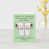 1. Hochzeitstag Karte Papier zuerst (Gelbe Blume)