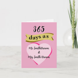 1. Hochzeitstag Karte Papier zuerst