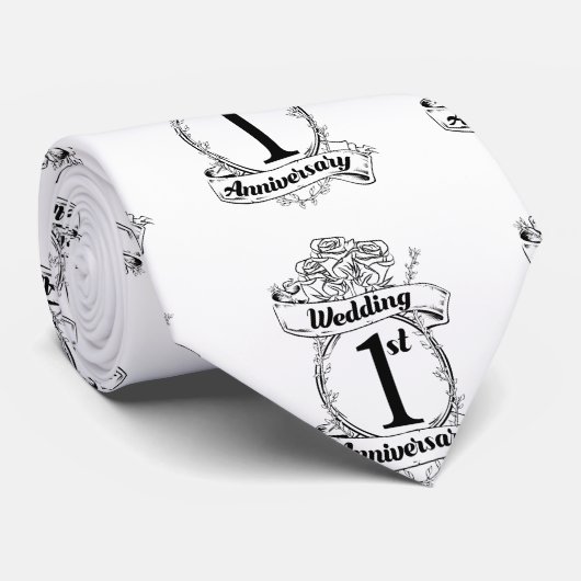 1. Hochzeitstag Krawatte (Gerollt)