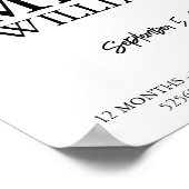 1. Hochzeitstag Moderner Zeitdruck Poster (Ecke)