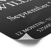 1. Hochzeitstag Moderner Zeitdruck Poster (Ecke)