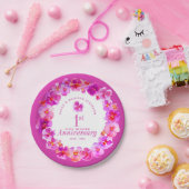 1. Hochzeitstag Party pink pansy Pappteller (Party)