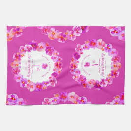 1. Hochzeitstag Party Rosa Pusse Blume Geschirrtuch