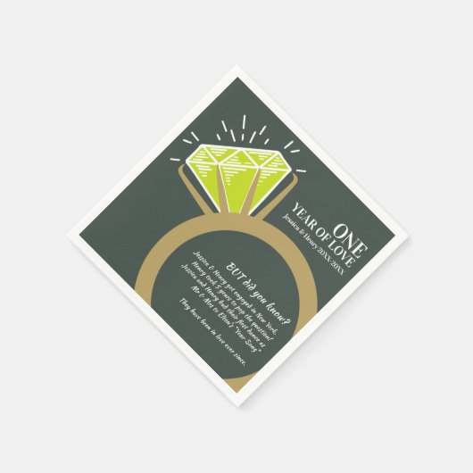 1. Hochzeitstag Party zum Thema Spaß Serviette (Ecke)