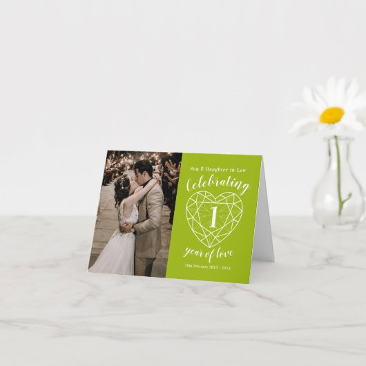 1. Hochzeitstag Peridot Custom Foto Karte (Kleines Gewächs)