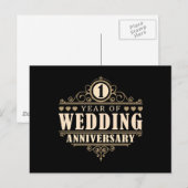 1. Hochzeitstag Postkarte (Vorne/Hinten)