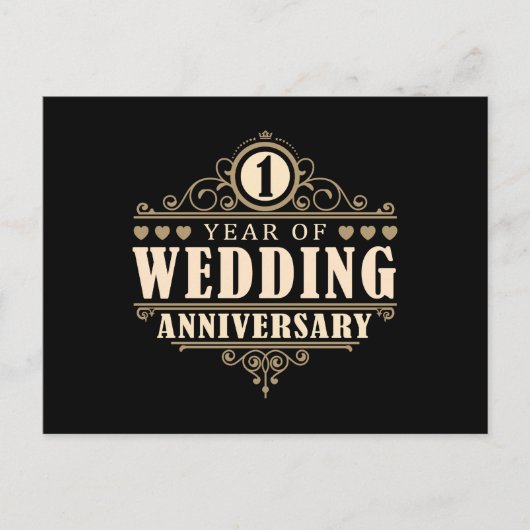 1. Hochzeitstag Postkarte (Vorderseite)