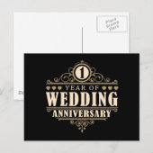 1. Hochzeitstag Postkarte (Vorne/Hinten)