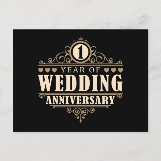 1. Hochzeitstag Postkarte (Vorderseite)