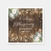 1. Hochzeitstag Rustikale Saitenlichter Serviette (Vorderseite)