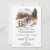 1. Hochzeitstag Winterlandschaft Romantisch Einladung (Vorderseite)