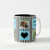 #1 Hund-Vater-Fotomaterial Schwarz-Weiß-Streifen Zweifarbige Tasse (VorderseiteRechts)
