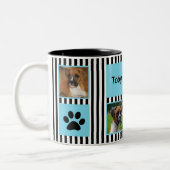 #1 Hund-Vater-Fotomaterial Schwarz-Weiß-Streifen Zweifarbige Tasse (Links)