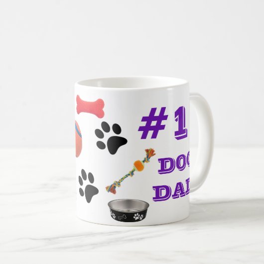 1 Hund Vater mit Dog Toy Graphics Kaffeemaschine T Kaffeetasse (VorderseiteRechts)