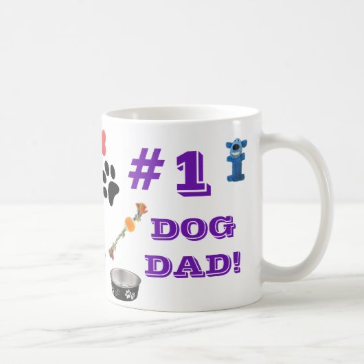 1 Hund Vater mit Dog Toy Graphics Kaffeemaschine T Kaffeetasse (Rechts)