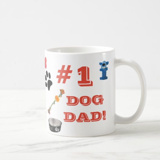1 Hund Vater mit Dog Toy Graphics Kaffeemaschine T Kaffeetasse (Rechts)