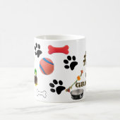 1. Hunde Oma mit Hunde-Spielzeug-Grafik Kaffeemasc Kaffeetasse (Mittel)