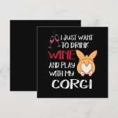 1 I Want Just Want To Drink Wine Einladung (Vorne/Hinten)