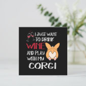 1 I Want Just Want To Drink Wine Einladung (Stehend Vorderseite)