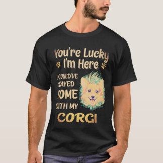 1 Ich hätte mit Corgi zu Hause bleiben können T-Shirt