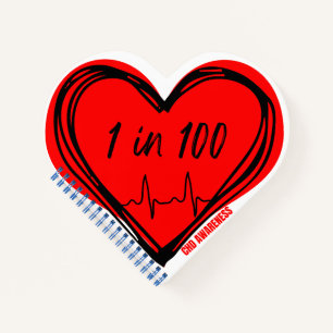 1 in 100 CHD Awareness Heart Notebook Notizblock