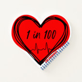 1 in 100 CHD Awareness Heart Notebook Notizblock (Rückseite)