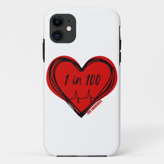 1 in 100 CHD Awareness Phone Case (Rückseite)