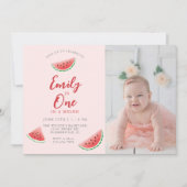1 in A Melon Watermelon 1. Geburtstag Einladung (Vorderseite)