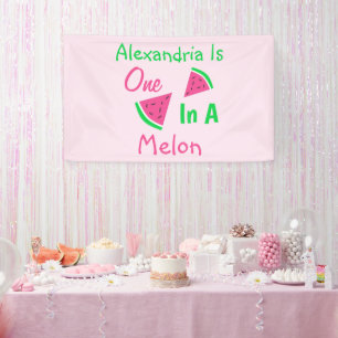 1 in einem Melon 1. Geburtstag Banner