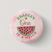 1 in einem Melon 1. Geburtstag Button (Vorderseite)