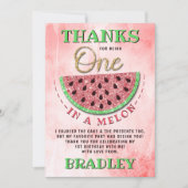 1 in einem Melon 1. Geburtstag Dankeskarte (Vorderseite)