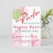 1 in einem Melon 1. Geburtstag Einladung (Stehend Vorderseite)