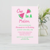 1 in einem Melon 1. Geburtstag Einladung (Stehend Vorderseite)
