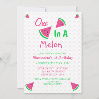 1 in einem Melon 1. Geburtstag Einladung