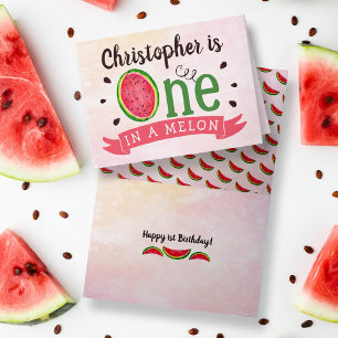 1 in einem Melon 1. Geburtstag Karte