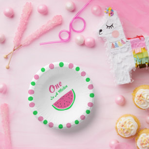 1 in einem Melon 1. Geburtstag Pappteller