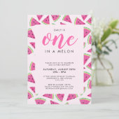 1 in einer Melone 1. Geburtstag Einladung (Stehend Vorderseite)
