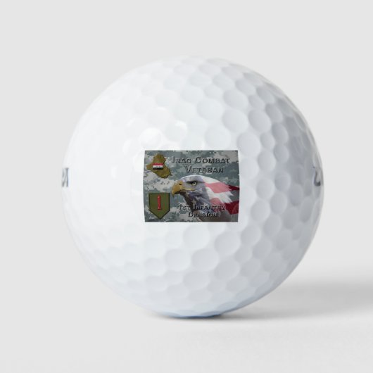 1. Infanterie Div Irak Combat Veteran Golfball (Vorderseite)