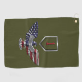1. Infanterie-Division "Big Red One" Adler Golfhandtuch (Horizontal)