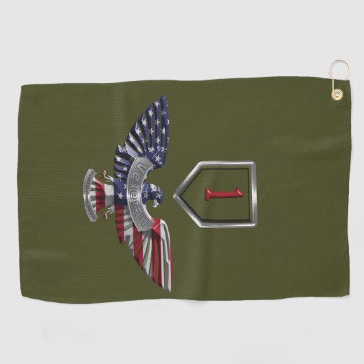 1. Infanterie-Division "Big Red One" Adler Golfhandtuch (Horizontal)