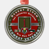 1. Infanterie Division Desert Storm Veteran Ornament Aus Metall (Vorne)