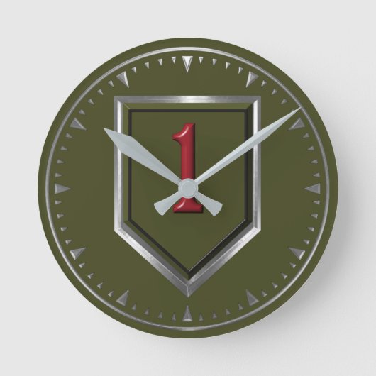 1. Infanterie-Division Keepake Runde Wanduhr (Vorderseite)