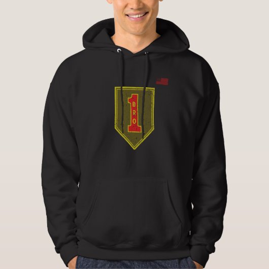 1. Infanterie Division Patch Big Red One beunruhig Hoodie (Vorderseite)